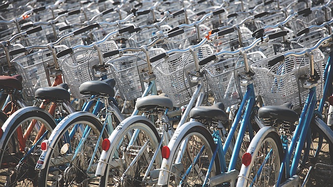 Sehr viele Fahrräder