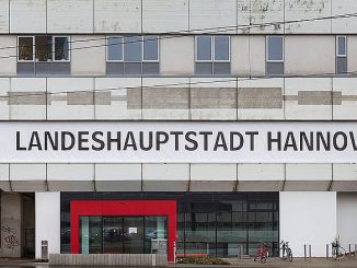 Ihmezentrum Spinnereistraße 3 Fassade Aufschrift Landeshauptstadt Hannover