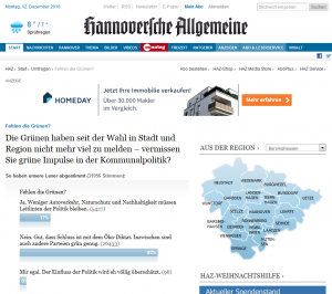 manipulierte Grafik der Umfrage zur Politik der Grünen