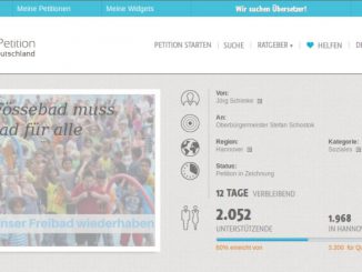 Bildschirmfoto Petition Fössebad über 2000 Unterschriften